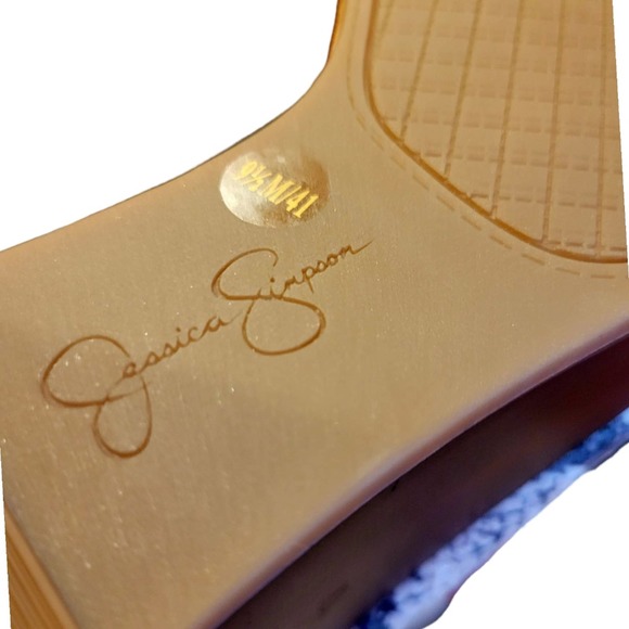 Jessica Simpson NEW snakeskin wedge heels woodgrain size 9.5 NWOT - Picture 4 of 7